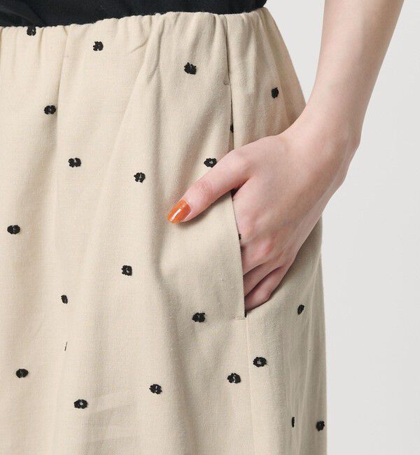 BEAUTY&YOUTH UNITED ARROWS「麻ブレンド ドット フレアロングスカート」|スカート|