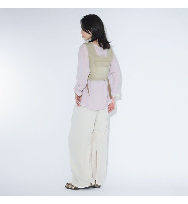 BEAMSBOY「maturely / リサイクル アムンゼン シャーリング アンド スリット パンツ」|チノ|