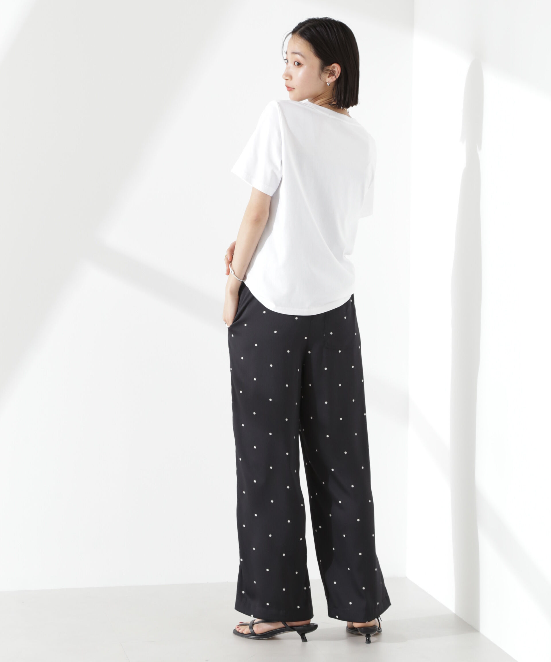 nano･universe「ドットリラクシーワイドパンツ(セットアップ可)」|チノ|