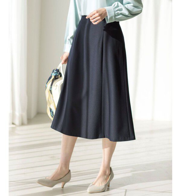 ANY SIS「【洗える】褒めらレディフレア スカート」|スカート|ネイビー