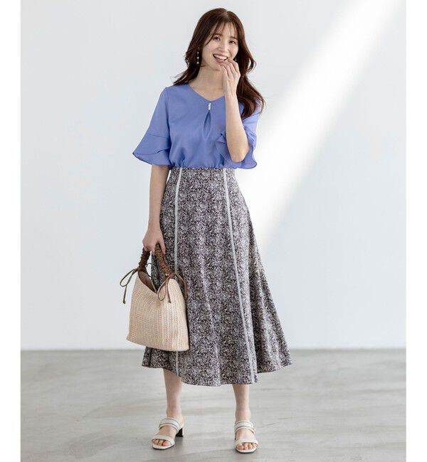 ANY SIS「【洗える】ラインポイントフラワー スカート」|スカート|