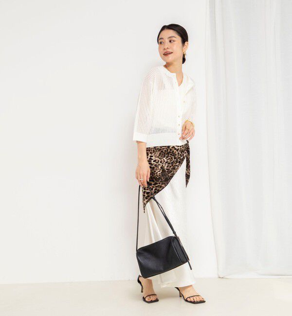 NOLLEY'S「《手洗い可能》メッシュスパンコール6分袖カーディガン」|カーディガン|