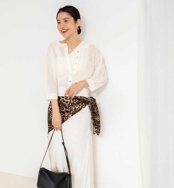 NOLLEY'S「《手洗い可能》メッシュスパンコール6分袖カーディガン」|カーディガン|