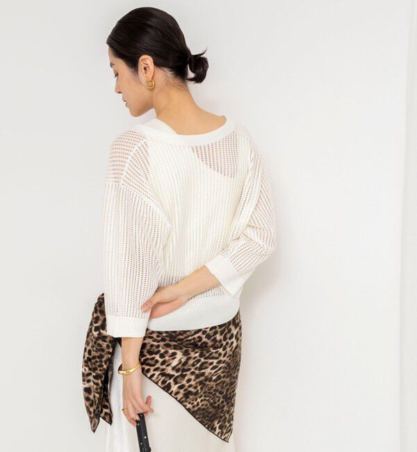 NOLLEY'S「《手洗い可能》メッシュスパンコール6分袖カーディガン」|カーディガン|