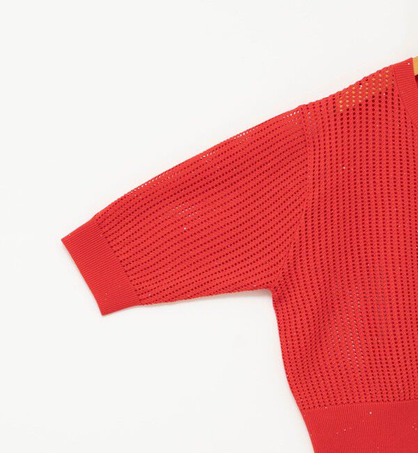 NOLLEY'S「《手洗い可能》メッシュスパンコール6分袖カーディガン」|カーディガン|