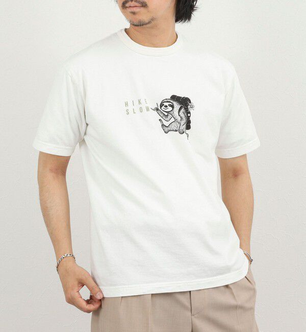 NOLLEY'S goodman「別注 ナマケモノ プリントTシャツ 26SS」|Tシャツ・カットソー|ホワイト