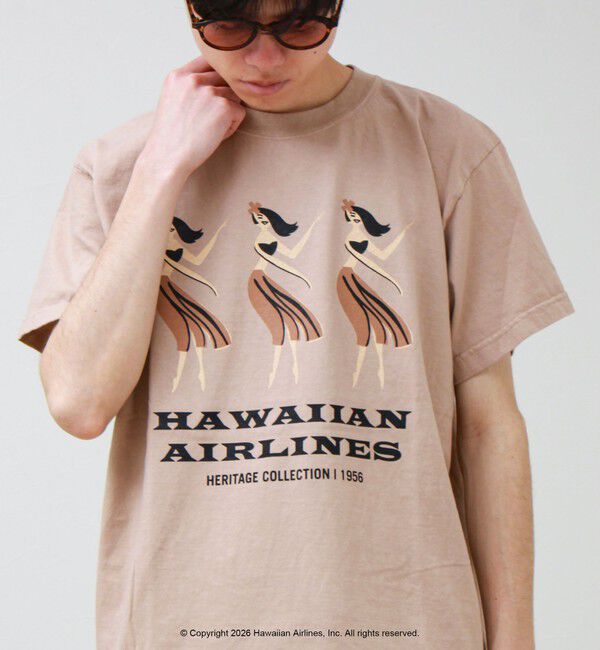 GLOSTER「【GOOD ROCK SPEED】HAWAIIAN AIRLINE ロゴTシャツ」|Tシャツ・カットソー|ベージュ