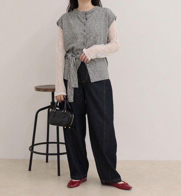 fredy emue「ベルト付きニットベスト」|ベスト・ジレ|