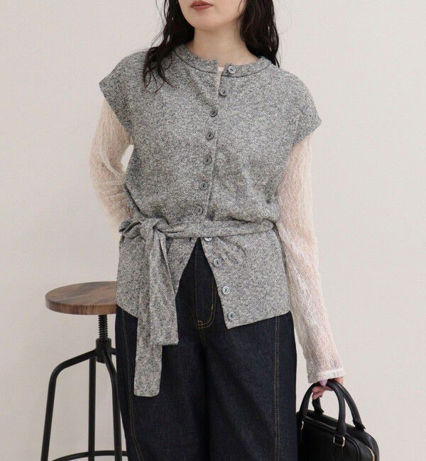 fredy emue「ベルト付きニットベスト」|ベスト・ジレ|