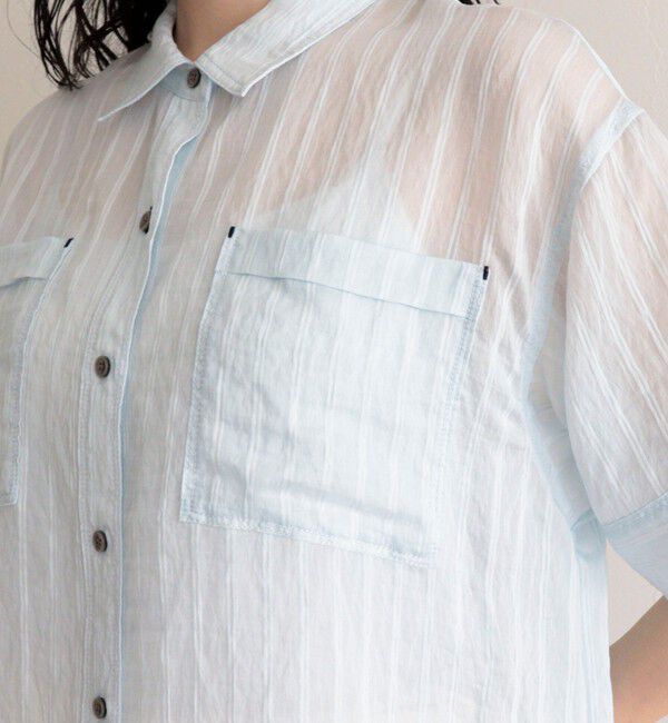 fredy emue「シアーストライプ半袖シャツ」|シャツ・ブラウス|