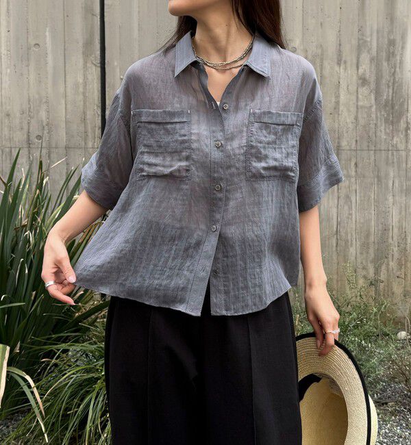 fredy emue「シアーストライプ半袖シャツ」|シャツ・ブラウス|