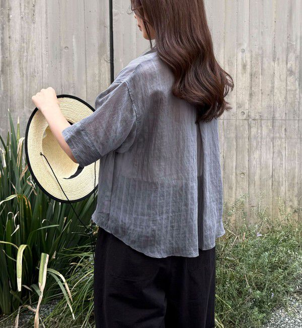 fredy emue「シアーストライプ半袖シャツ」|シャツ・ブラウス|