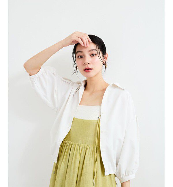 VIS「ドロストボリュームスリーブシャツ（レース・無地）」|シャツ・ブラウス|