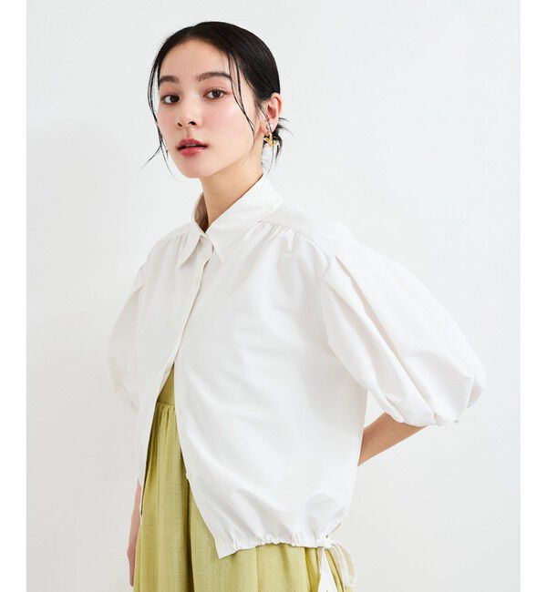 VIS「ドロストボリュームスリーブシャツ（レース・無地）」|シャツ・ブラウス|