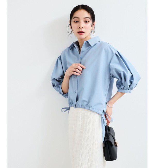 VIS「ドロストボリュームスリーブシャツ（レース・無地）」|シャツ・ブラウス|