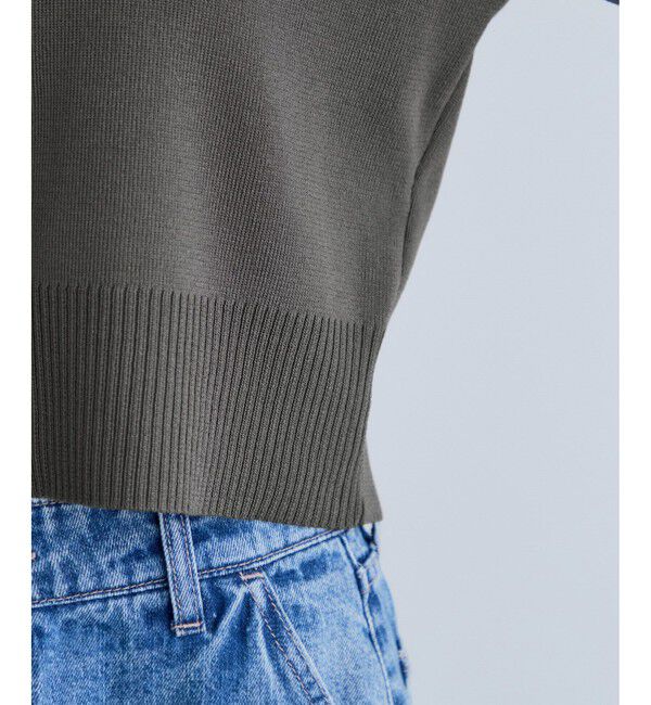 VIS「ダブルカラー半袖ポロニットトップス/イージーケア・WEB限定カラー」|ポロシャツ|