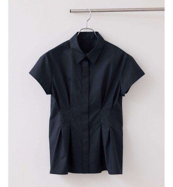 VIS「ウエストタックペプラム半袖シャツブラウス」|シャツ・ブラウス|