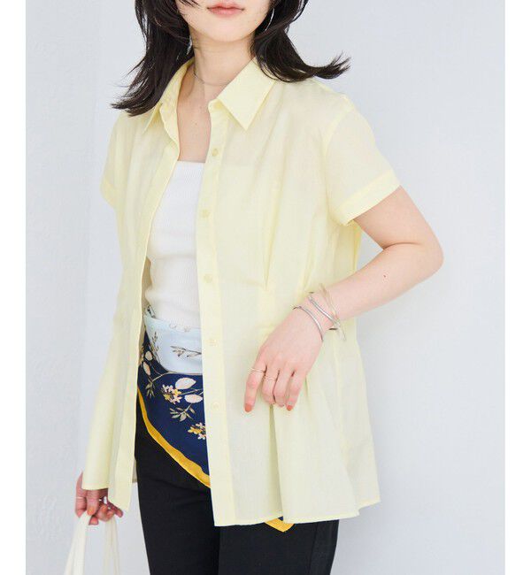 VIS「ウエストタックペプラム半袖シャツブラウス」|シャツ・ブラウス|