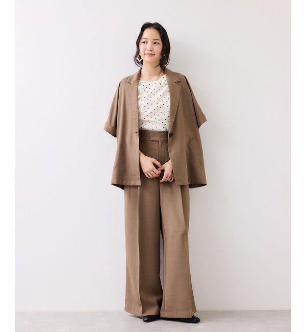 VIS「テレコハーフスリーブドレーププルオーバー」|Tシャツ・カットソー|