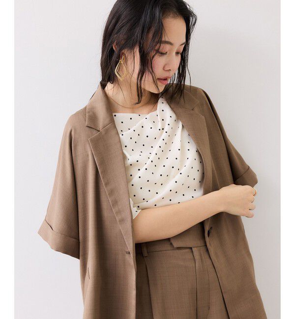 VIS「テレコハーフスリーブドレーププルオーバー」|Tシャツ・カットソー|