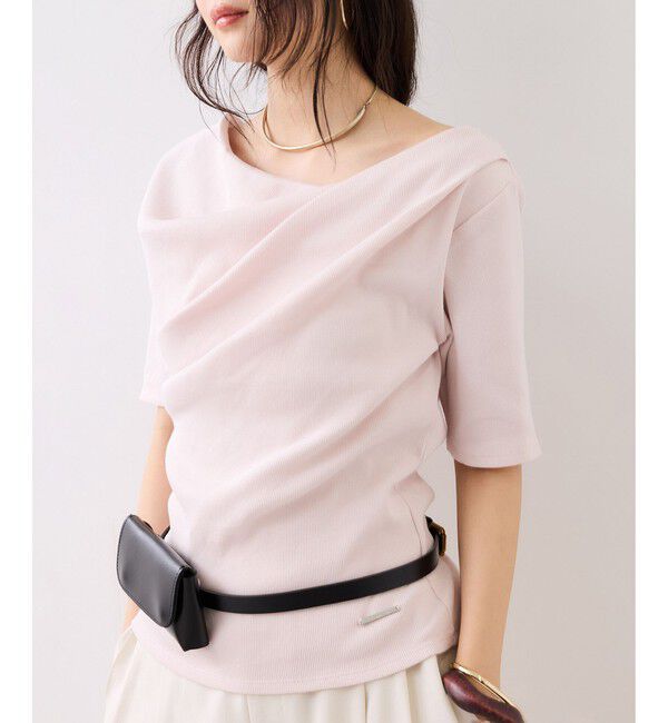 VIS「テレコハーフスリーブドレーププルオーバー」|Tシャツ・カットソー|