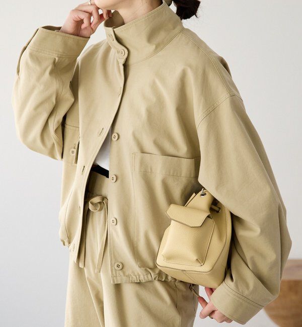  「【A・MONN(アモン)】ミリタリースタンドシャツ」|シャツ・ブラウス|ベージュ