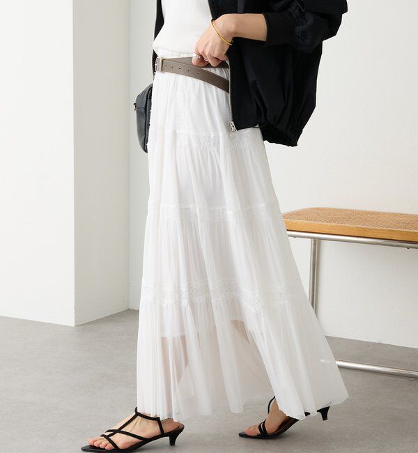 「予約【着映え】チュールティアードスカート」|スカート|