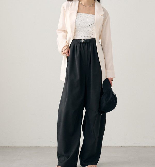  「ベルト付きボリュームスラックス」|チノ|