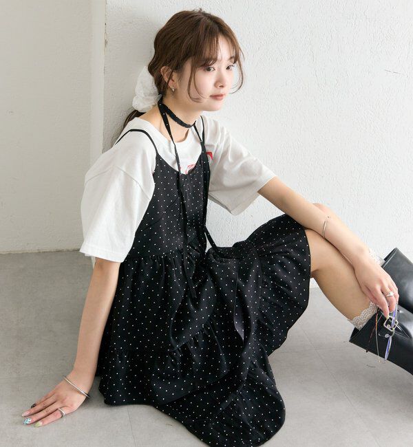  「ドットティアードミニワンピース」|ワンピース|