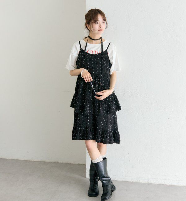  「ドットティアードミニワンピース」|ワンピース|