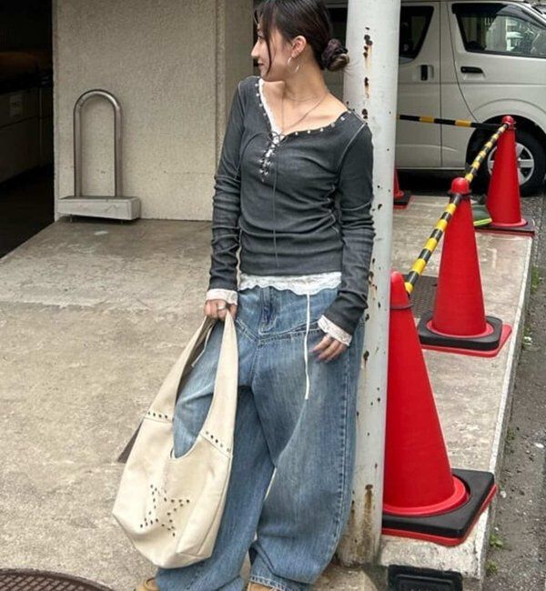  「プロセストレースアップトップス」|Tシャツ・カットソー|