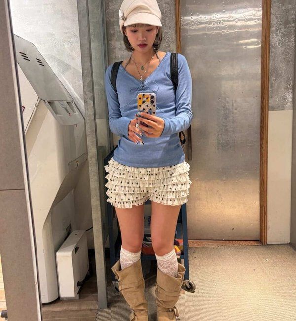  「プロセストレースアップトップス」|Tシャツ・カットソー|