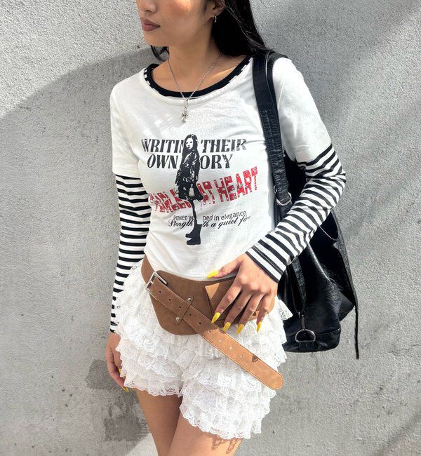  「【WEB限定】エリオット袖レイヤードトップス」|Tシャツ・カットソー|