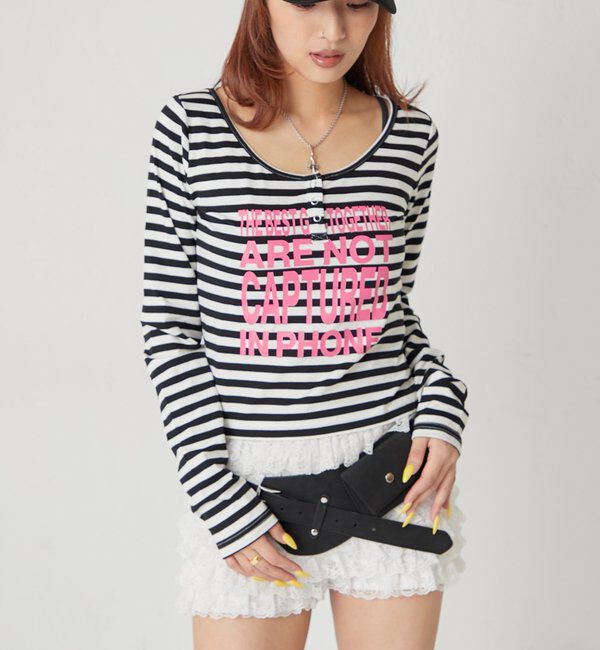  「メッセージドットリングヘンリートップス」|Tシャツ・カットソー|オフホワイト