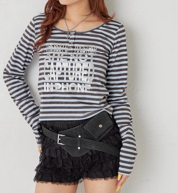  「メッセージドットリングヘンリートップス」|Tシャツ・カットソー|サックスブルー