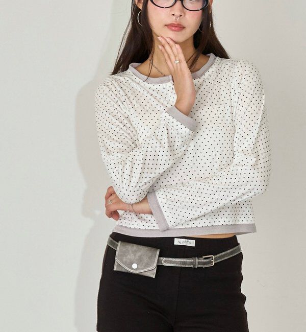  「ドットレイヤードヘンリートップス」|Tシャツ・カットソー|