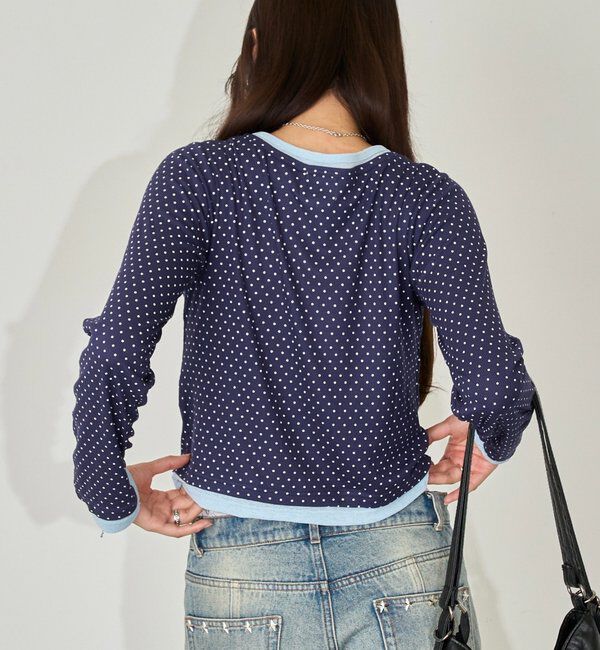  「ドットレイヤードヘンリートップス」|Tシャツ・カットソー|