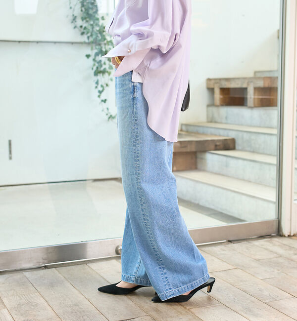 Rouge vif「【RED CARD/レッドカード】Slogan ルーズストレートデニム」|デニム|