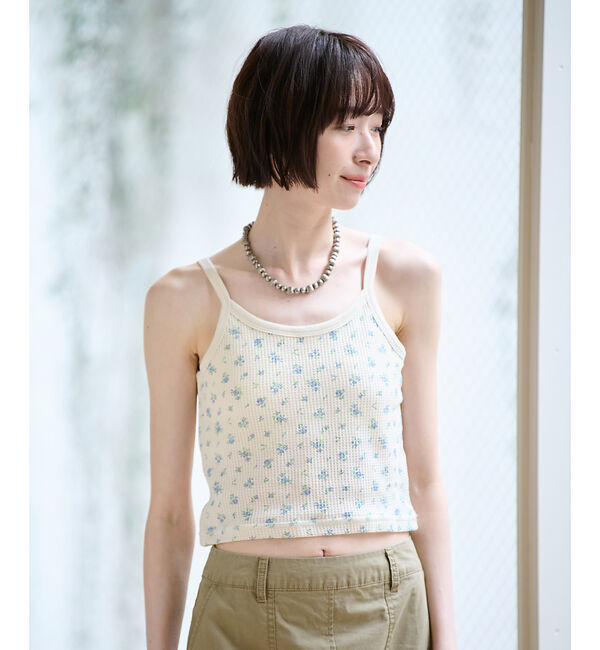 Rouge vif「【JEMORGAN / ジェーイーモーガン】カップ付きクロップドキャミソール/花」|キャミソール|