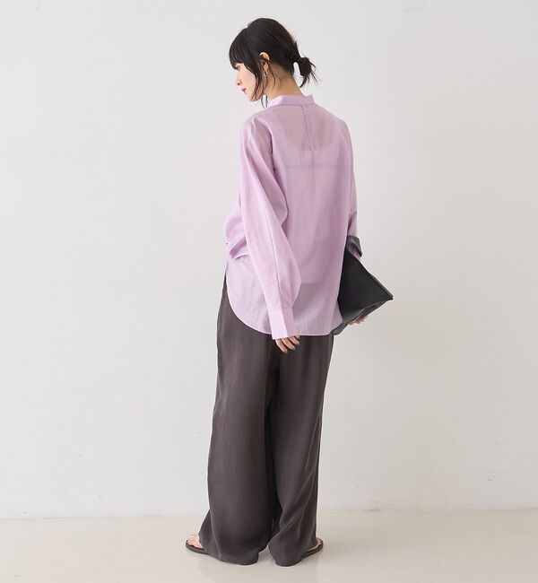 Rouge vif「シアースタンドネックシャツ/バンドカラーシャツ」|シャツ・ブラウス|