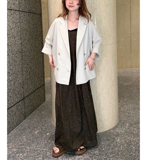 Rouge vif「【ロングセラー】【2026SS新作】麻混ハーフ袖ドルマンジャケット【予約】」|テーラードジャケット|