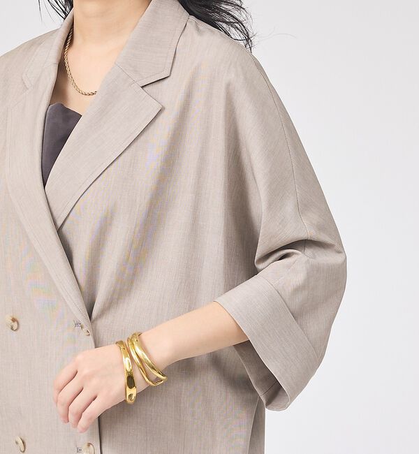 Rouge vif「【ロングセラー】【2026SS新作】麻混ハーフ袖ドルマンジャケット【予約】」|テーラードジャケット|