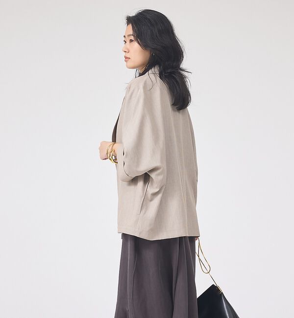 Rouge vif「【ロングセラー】【2026SS新作】麻混ハーフ袖ドルマンジャケット【予約】」|テーラードジャケット|