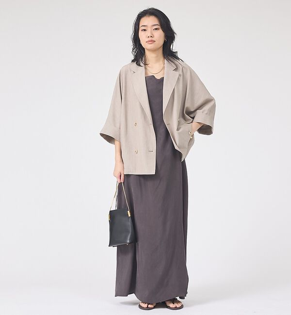 Rouge vif「【ロングセラー】【2026SS新作】麻混ハーフ袖ドルマンジャケット【予約】」|テーラードジャケット|