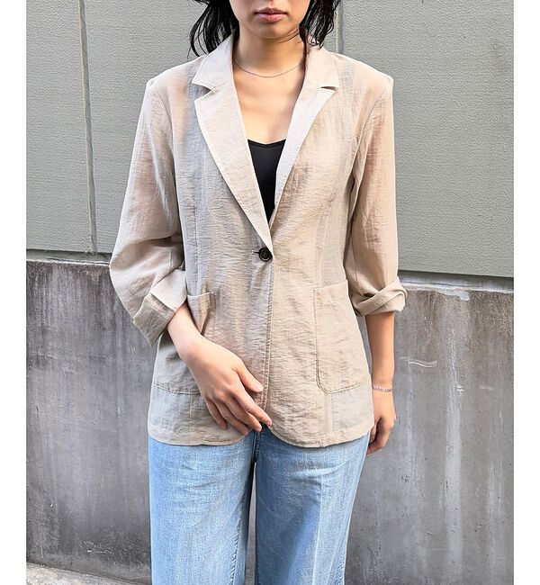 Rouge vif「【一部店舗限定】シアーシングルジャケット」|テーラードジャケット|