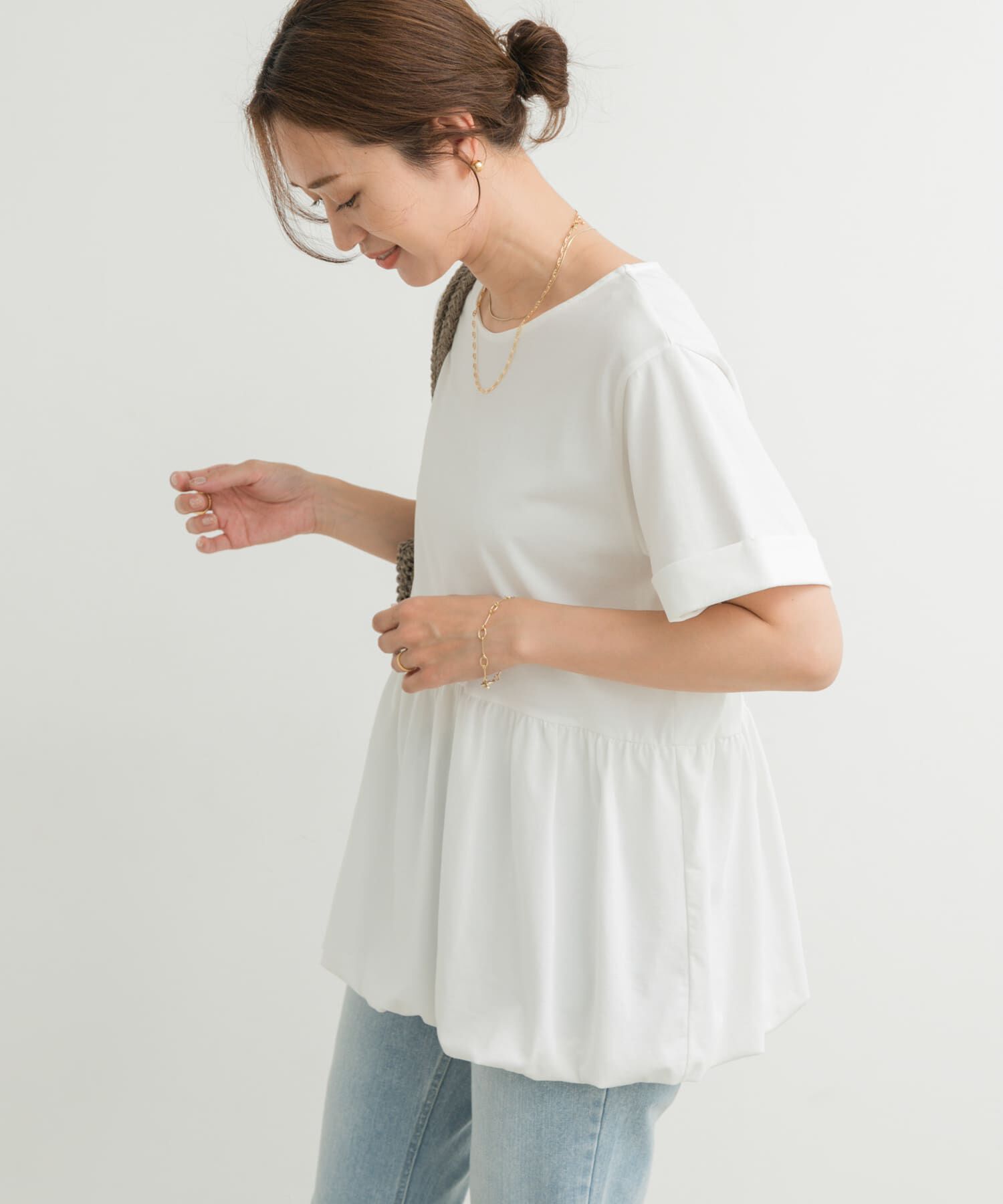 URBAN RESEARCH DOORS「ペプラムバルーンTシャツ」|Tシャツ・カットソー|