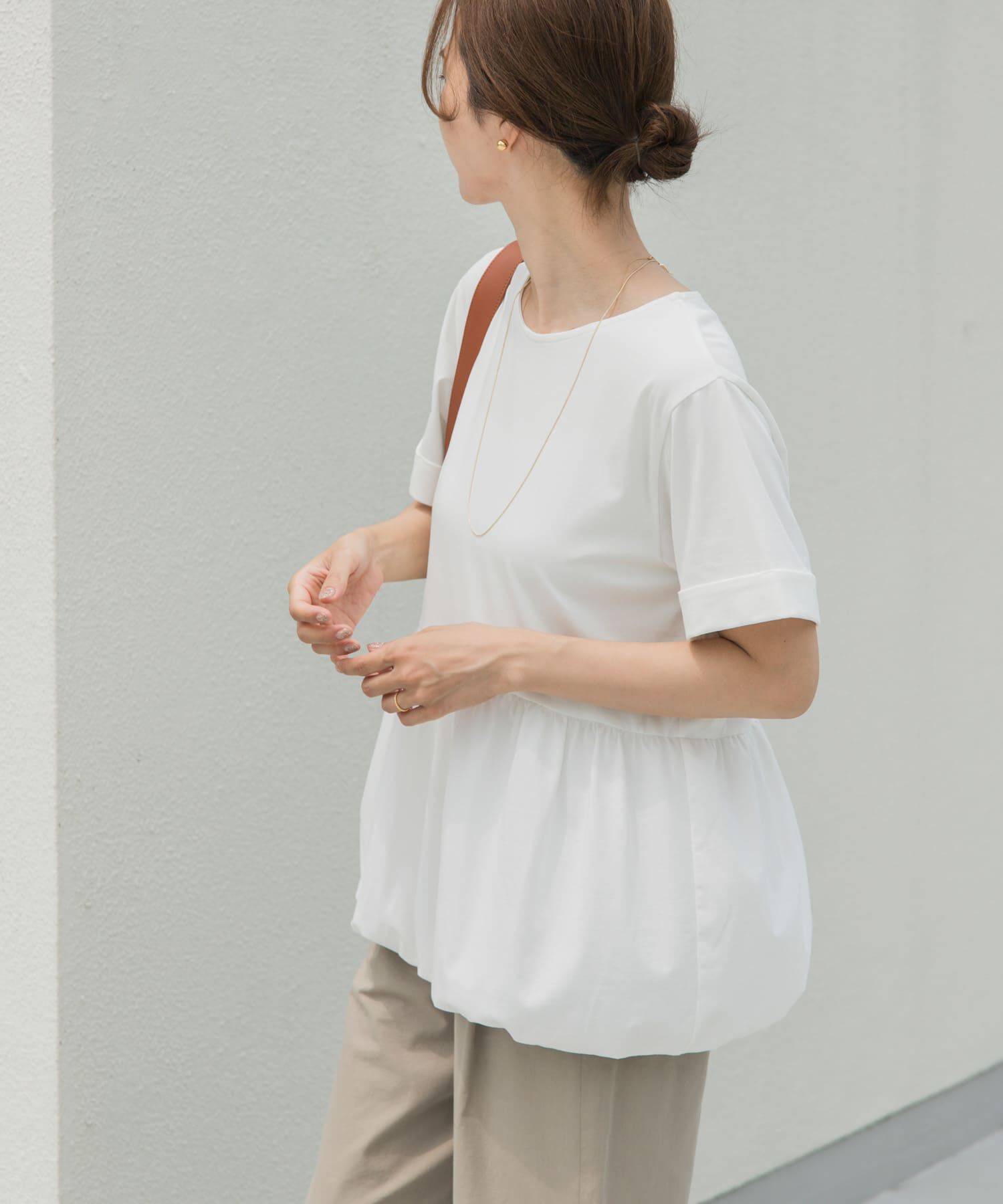 URBAN RESEARCH DOORS「ペプラムバルーンTシャツ」|Tシャツ・カットソー|