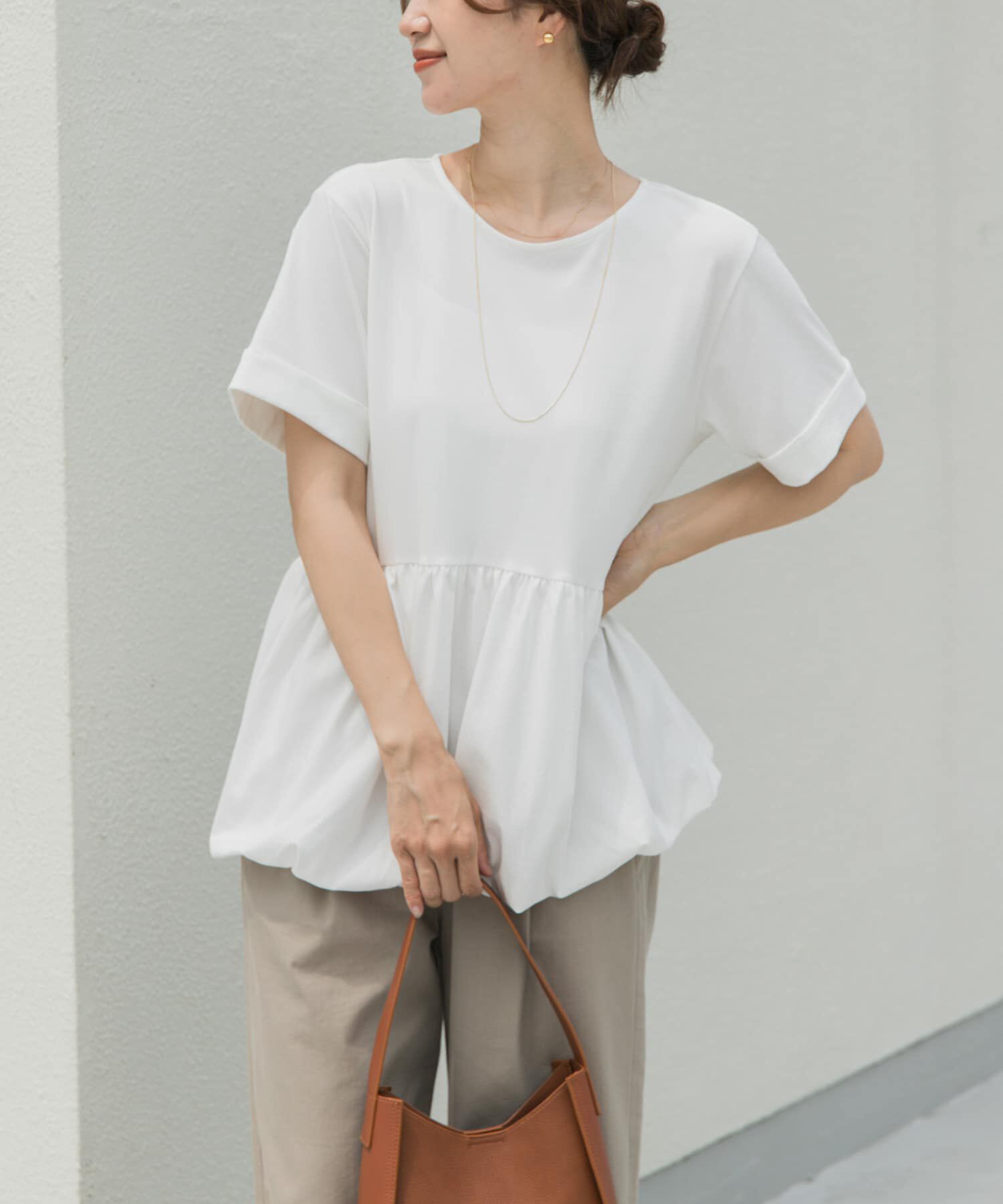 URBAN RESEARCH DOORS「ペプラムバルーンTシャツ」|Tシャツ・カットソー|