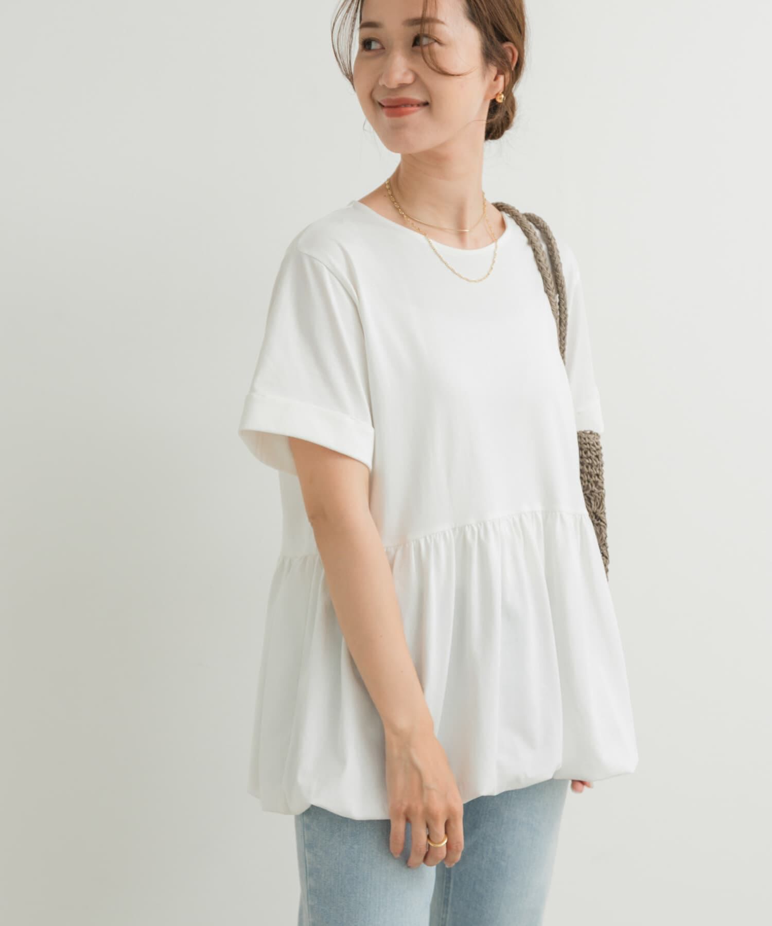 URBAN RESEARCH DOORS「ペプラムバルーンTシャツ」|Tシャツ・カットソー|