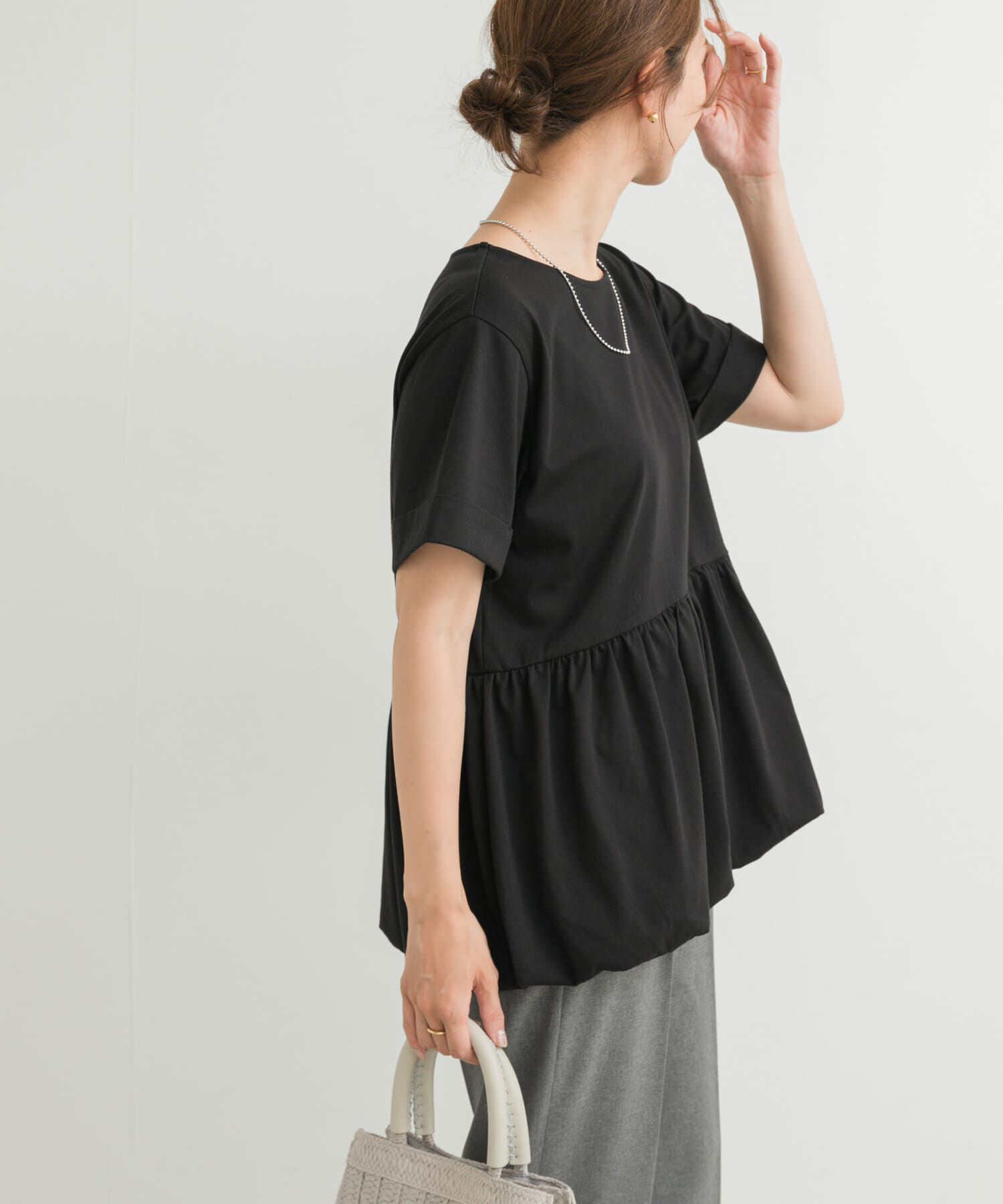 URBAN RESEARCH DOORS「ペプラムバルーンTシャツ」|Tシャツ・カットソー|